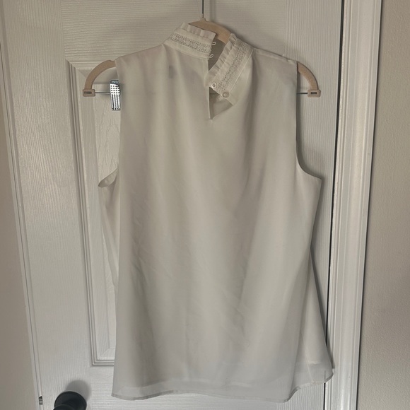 Karl Lagerfeld Ivory Sleeveless Blouse - Picture 4 of 4
